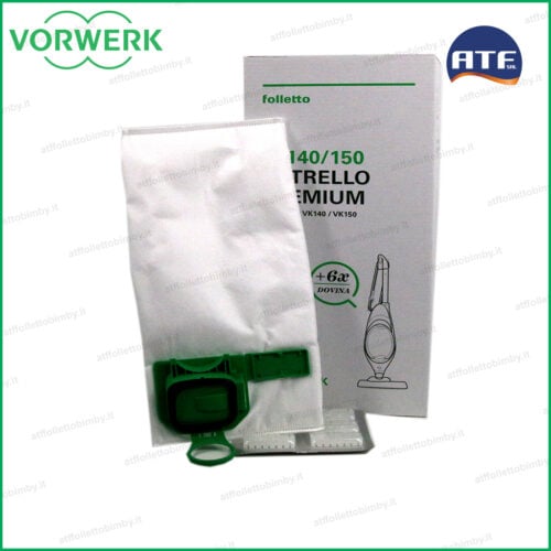 41435 filtrello premium 6 sacchetti e profumatori dovina per folletto VK140 VK150