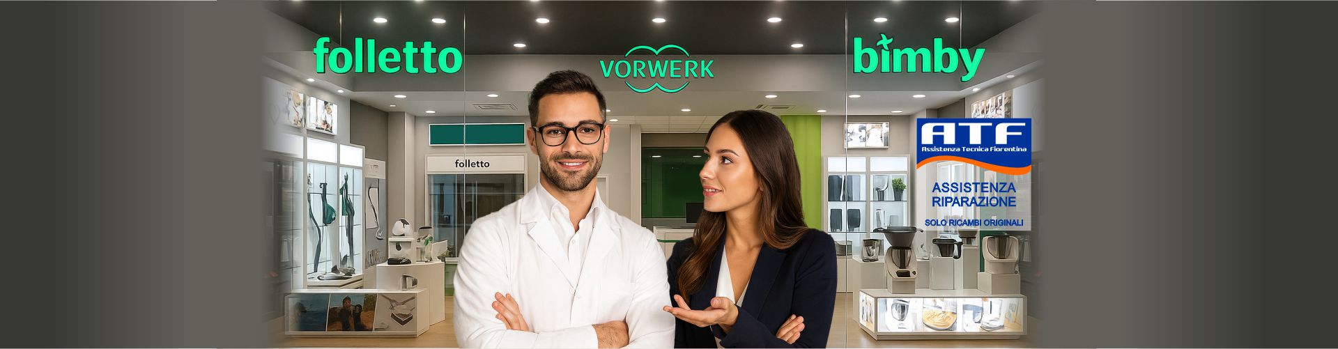 vetrina di uno dei negozi Atffollettobimby vorwerk point
