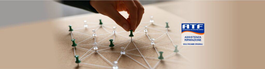 Mappa del sito, l'immagine rappresenta dei pinpoint disposti in modo relazionale con un filo